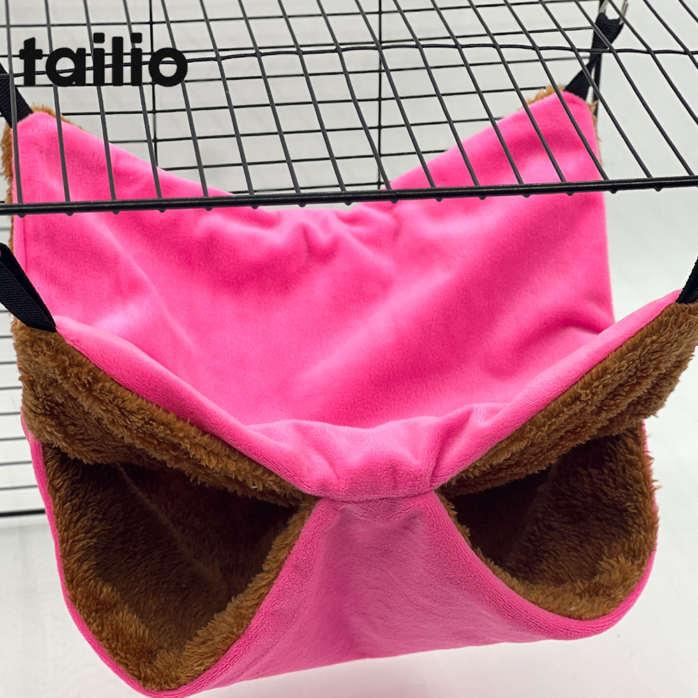 TEMU 1-Pack Dubbellaagse Dikke Pluche Huisdier Hangmat Bed, Zacht Knus Verstopgrot om te Slapen, Hangend Knuffel Nest voor Kleine Huisdieren Binnen