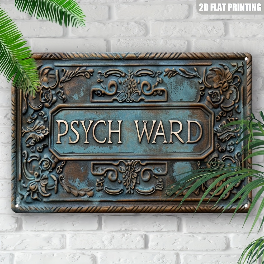 TEMU 2d Flat, Iron F, 2d Flat, 1pc, 2d Flat, Psychological Area, Fun Decorative Sign, Vintage Metal Sign 8 Inches X 12 Inches, Outdoor Decor, Yard