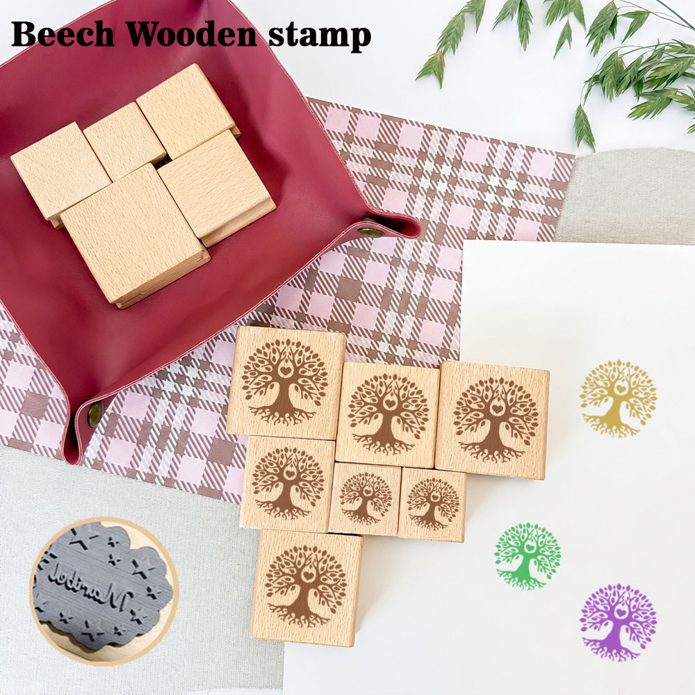 Beautiful Tall Tree Natural Wood Rubber Stamp for Crafts