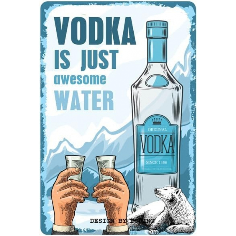 TEMU 2d Flat, 1pc, Wooden Printed Plague-themed Decorative Art. "vodka Is Awesome." Suitable For Bar, Home, Kitchen, Lounge, Wall Decor, 2d Flat