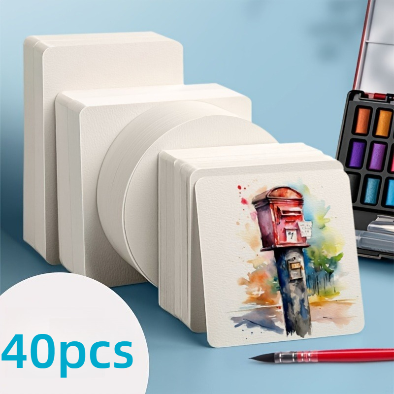 TEMU 40pcs Premium Watercolor Paper Postcards - 300gsm, Textured, Acid-free, -free, Ideal For Painting And Crafting - Thank You Cards, Greetings,