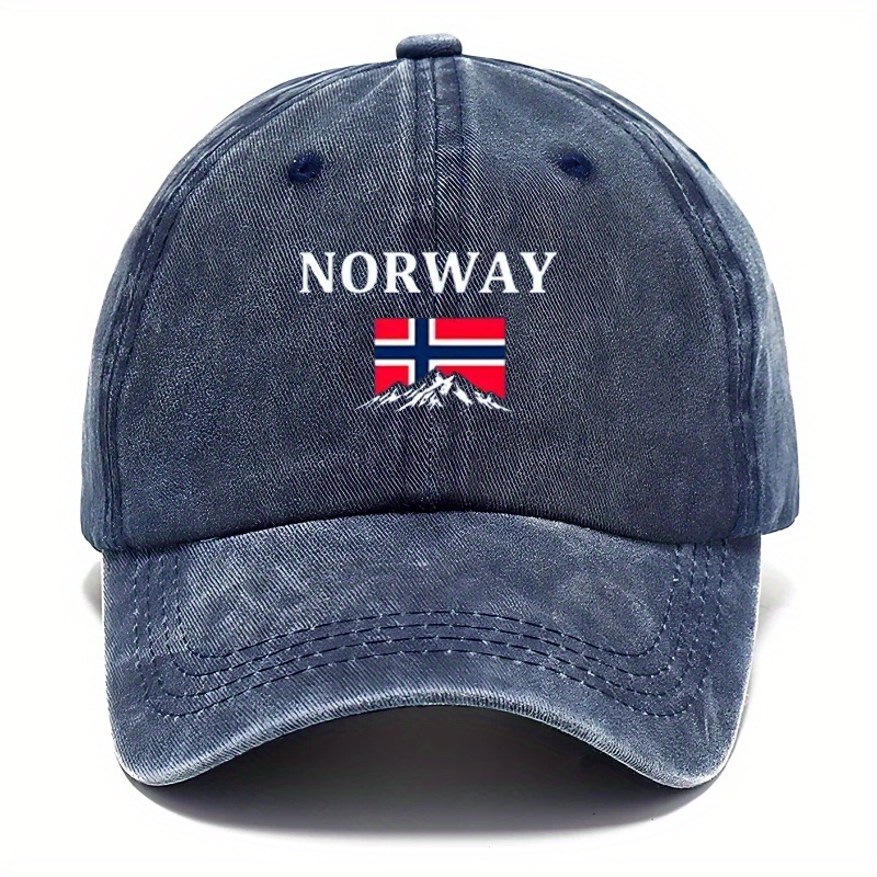 Adjustable Washable Baseball Cap with Norway Design