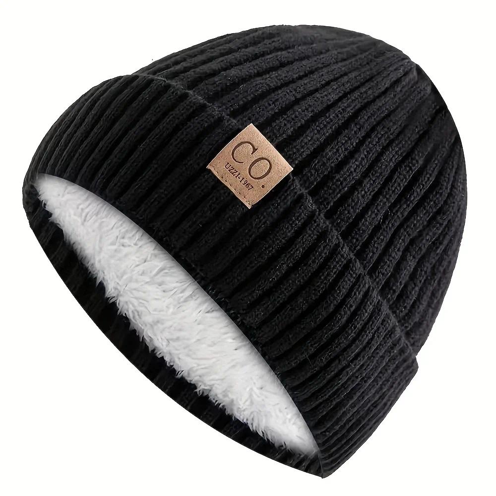 TEMU Women's Brimless Cap Men's Warm Lined Ski Beanie Hats Suitable For Warm Daily Wear In Autumn Winter