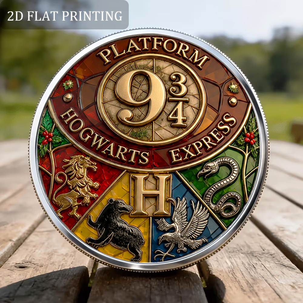TEMU Replica Coin 1pc Wb Harry Potter Platform 9¾ Commemorative Coin - Iconic Wizarding Train Ticket Suitable For Collectors, Christmas Gifts, Themed