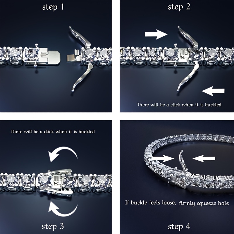 925 Silver Sparkling VVS Moissanite Tennis Bracelet — Gift Box Included