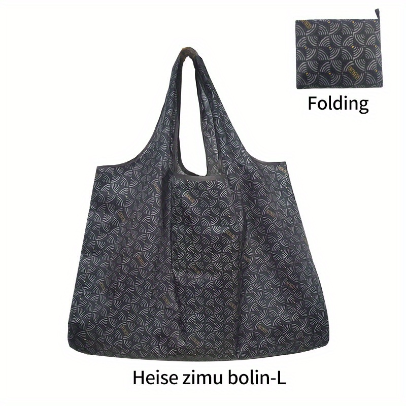 Large Capacity With Inner Bag Portable Lightweight Shopping Bag Printed Pattern Outdoor Folding Handbag Camping Travel Carry-on Luggage Bag