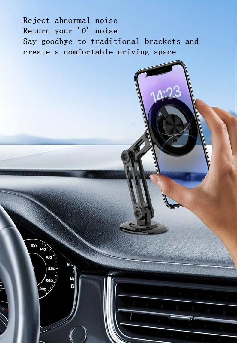 Car Phone Holder, Magnetic Universal Magnet Phone Mount For All Cell Phone Holder Stand, Adjustable Retractable Car Phone Mount - Multifunctional Telescopic Arm, Waterproof, Adjustable mobile phone Stand, Lazy Stand, It Can Rotate 360 Degrees And Be Adjusted With One Hand