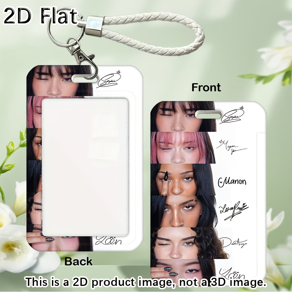 1pc [2d Flat] Card Pendant Keychain-lanyard With Detachable Rope, Durable Material, Suitable For School, Bus, Travel, Bank Card Holder, Holder, Door Card Holder, 2d Flat