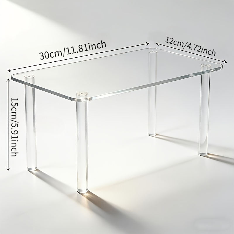 TEMU Transparent Acrylic Kitchen Countertop Organizer, Home Storage Rack, Display Shelf For Cosmetics And Perfumes, Stackable Cabinet Organizer,