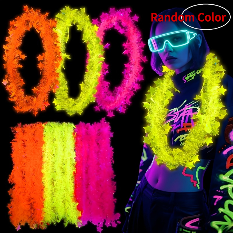 TEMU 10 stuks ophalende feestketting, ophalende feestartikelen, neon fluorescerende blacklight ketting als feestbedankjes, ophalende