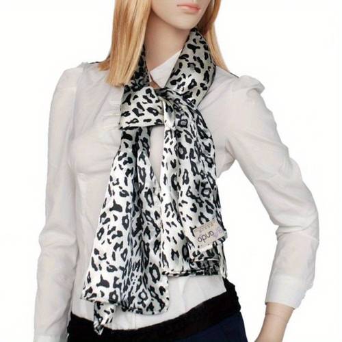 simple leopard print stylish completely natural silk scarf wrap shawl small