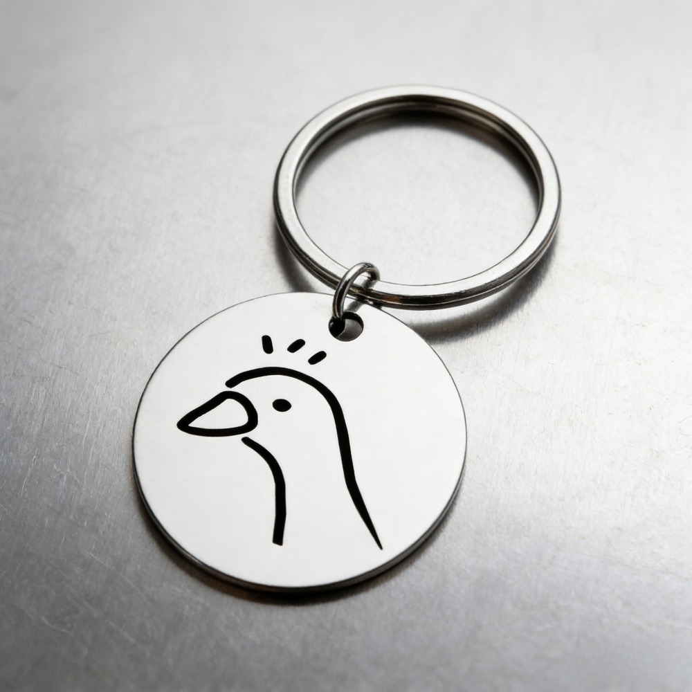 TEMU Un portachiavi divertente in acciaio inossidabile con un design a forma di anatra, come regalo di Natale