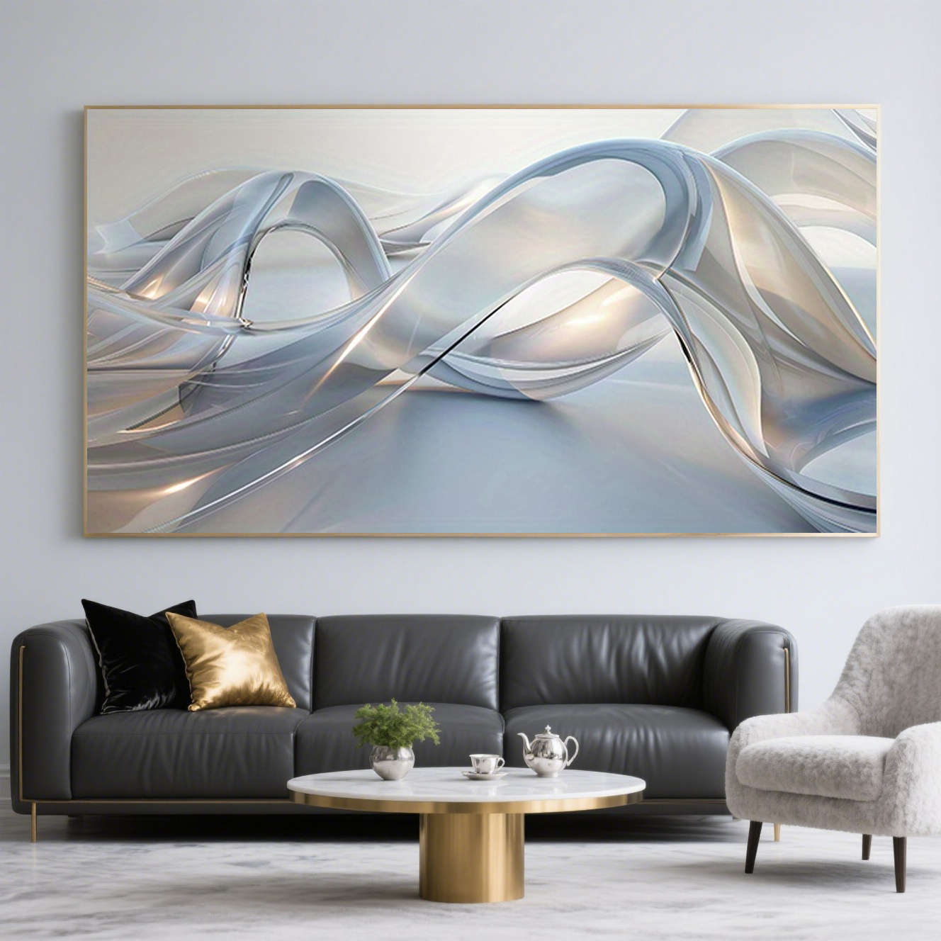 TEMU 2d Flat, 1pc Frameless Indoor Art Canvas Poster, Modern Gradient Abstract Canvas Art, Wall Canvas Decoration, Canvas Art Print, Suitable For