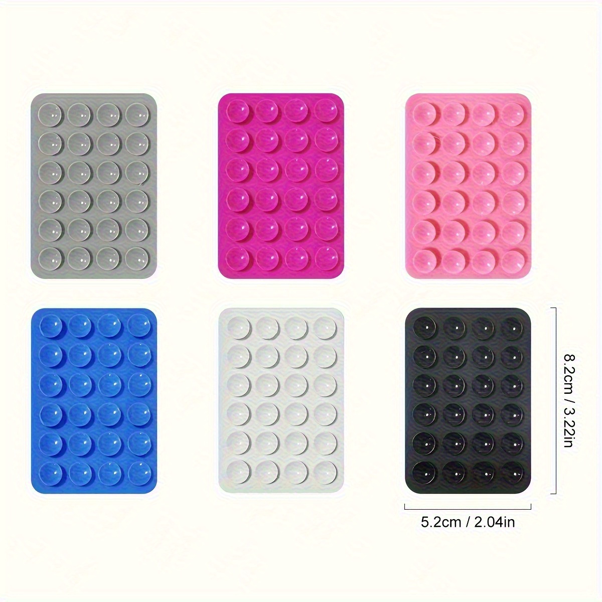 imagen del artículo 1 soporte universal adhesivo fuerte para teléfono con 24 ventosas, montaje manos libres, compatible con iPhone, Samsung, coche, baño y espejo - Material de silicona, diseño compacto, agarre seguro, adecuado para uso diario