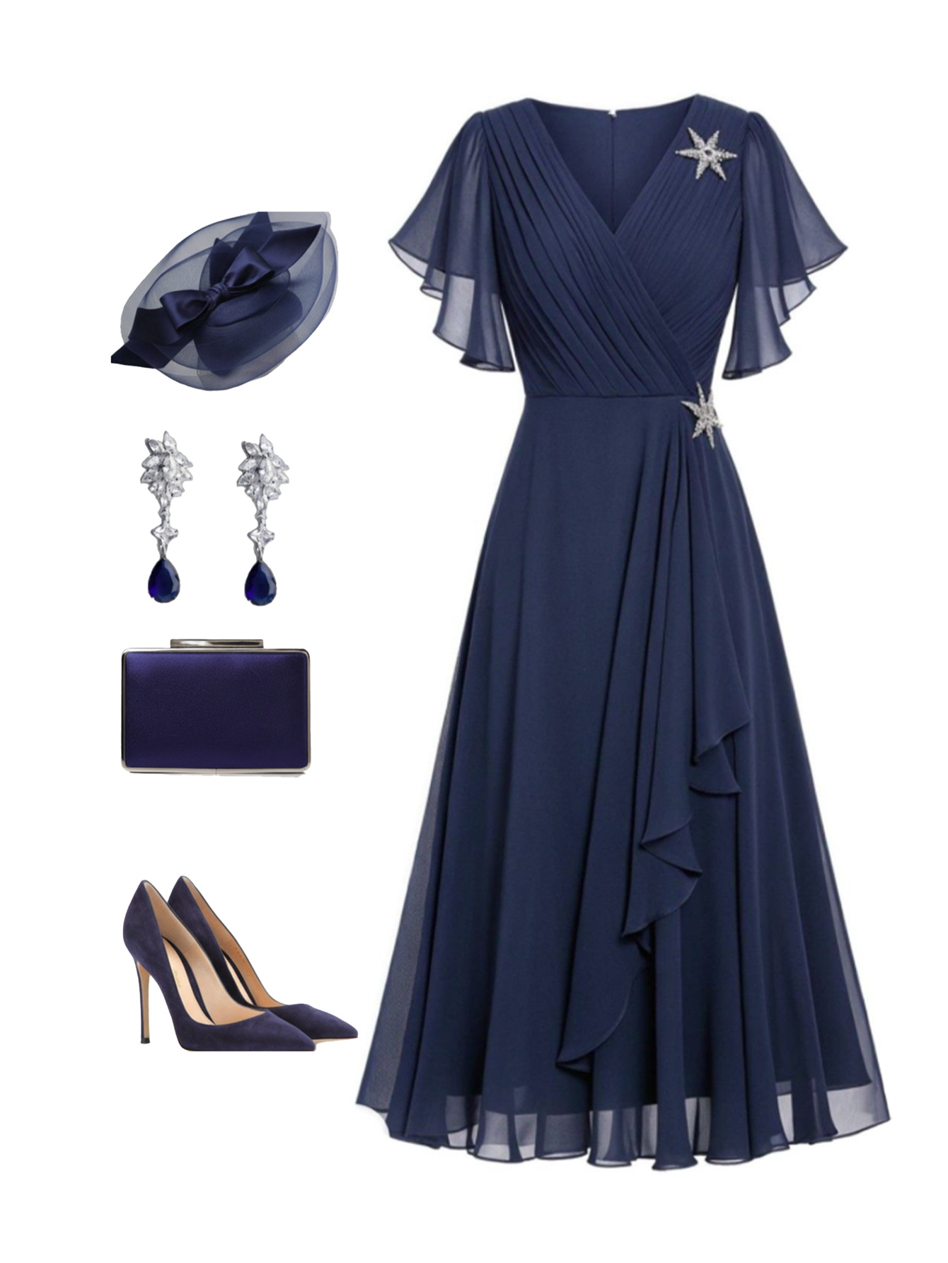 navy blue dresses sold on Temu United States