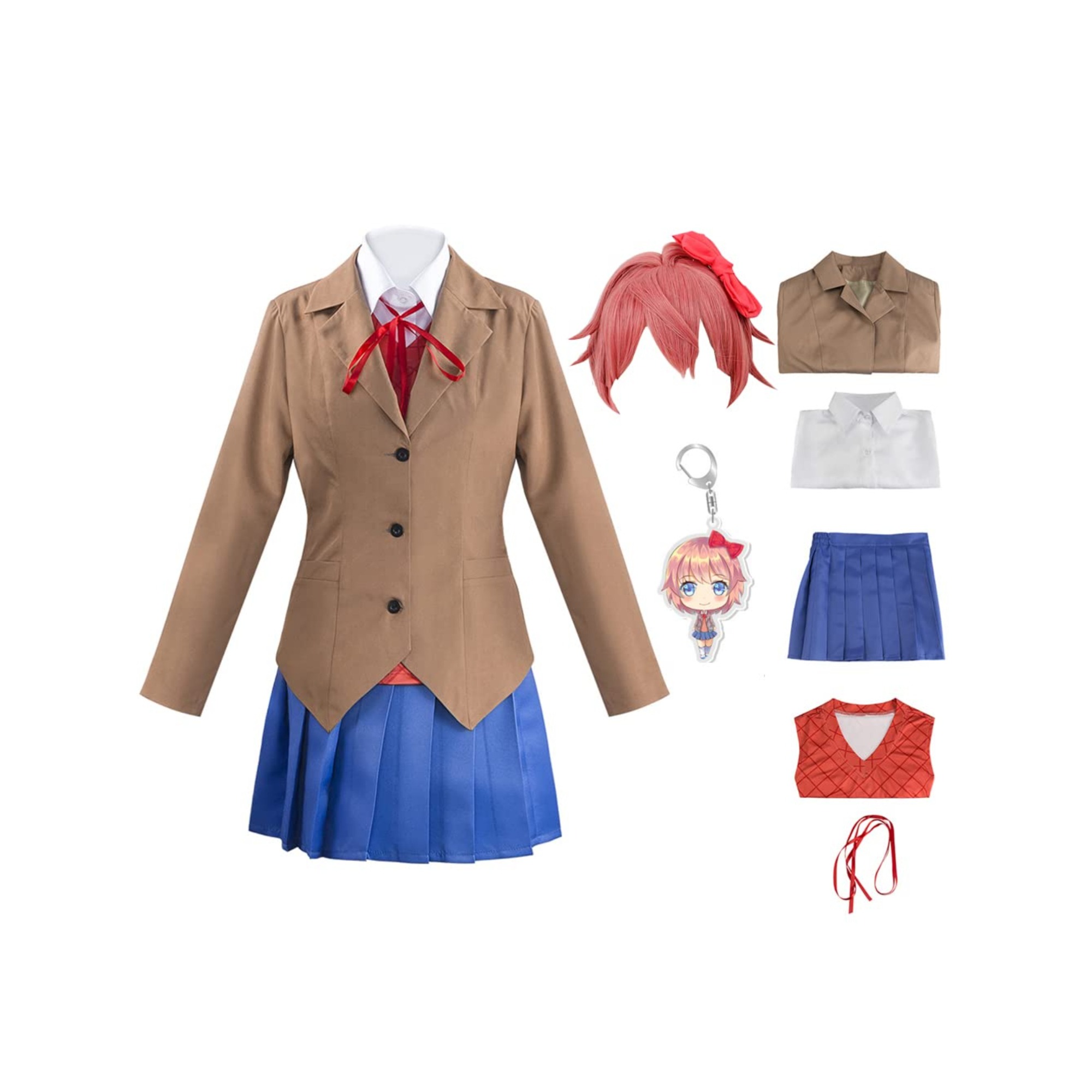dress cosplay costume women pleated skirt shirt set halloween