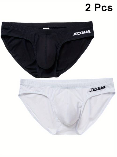 2pcs mens cotton briefs breathable soft low waistband solid color able daily casual wear underwear with logo everyday breathable briefs medium