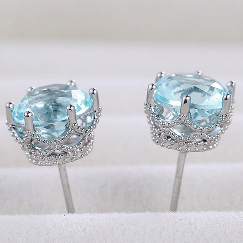 TEMU 여성 파티 연회 웨딩 데일리 홀리데이를 위한 우아한 인레이 시어블 라운드 지르코니아 스터드 귀걸이, 쉬운 성격 시어블 지르코니아 귀걸이 주얼리 선물
