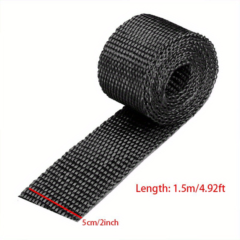 TEMU 1 Rollo de Cinta Aislante Térmica de Fibra de Vidrio para Colector de Escape de 5Cm*1.5M 2 Pulgadas*5 Pies, de 900-1200 Grados, Rollo de
