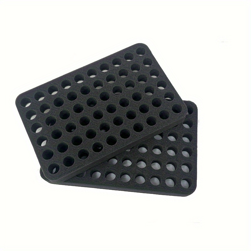 TEMU 2pcs 60 Slots Round Hole Foam Mat - Diamond Painting And Rhinestone Organizer, Durable Additions For Beads, Sequins, Decorations, Handmade
