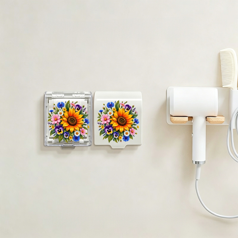 Sunflower Outlet Cover with Peel & Stick Adhesive