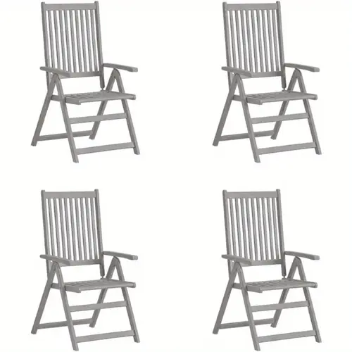 patio reclining chairsoutdoor wooden chair lounge chairs adjustable recliner suitable for courtyard porch backyard balcony poolside gray solid acacia wood