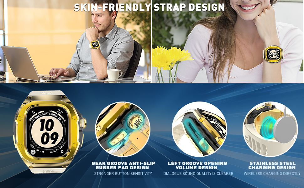 Premium Silicone Band & 316L Stainless Steel Case for Apple Watch Ultra 49mm Series 1-2 - Luxury Protective Cover with Metal Buckle, Scratch-Resistant Durable Design, Gift-Ready Daily Wear Accessory, Smartwatch Protection, Sleek Watch Design, Scratchresistant Finish