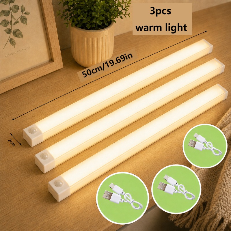 3pcs Smart Motion Sensor LED Under Cabinet Light Set