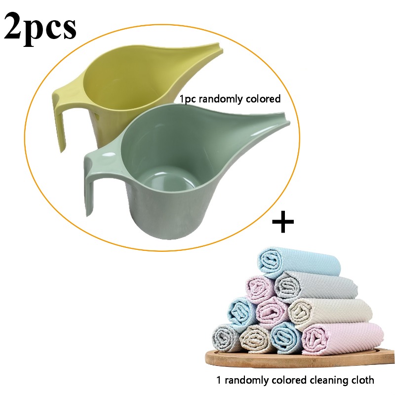 TEMU 2pcs/set: 1 Watering Can In A Random Color + 1 Cleaning Cloth In A Random Color, Suitable For Daily Watering And Cleaning In Homes, Gardens,