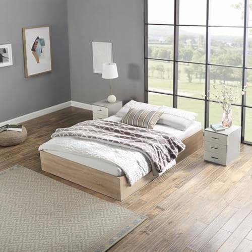 Double Wooden Frame 121.92cm 15.24cm Pine Bed with Storage Wood Bed Storage