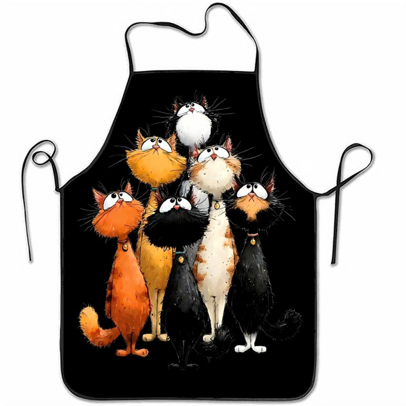 TEMU 1 pz Grembiule con stampa di dei animati, grembiule senza maniche con bavaglino, grembiule unisex per cucina domestica per cucinare, cuocere ,