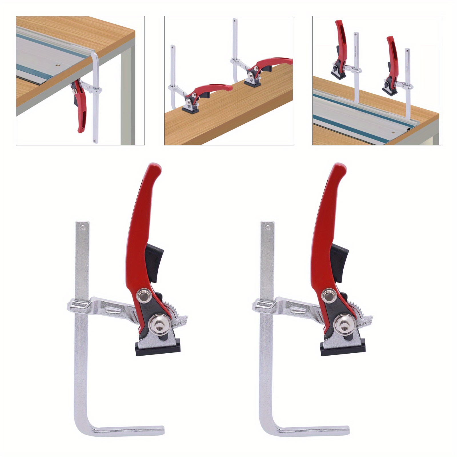 Image of Table Holder Woodworking Clamp Lever Clamp Lever Mechanism Hand Clamp Table Clamp One-handed Clamp Quick Release Clamp For Welding Grinding Precision Cutting