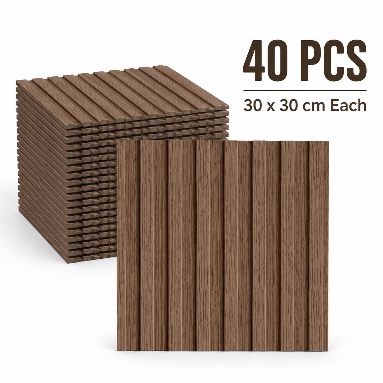 TEMU 20/40pcs 30*30cm Self-adhesive Removable Pvc Wood Grain Wall Tile, Waterproof Kitchen Splashback Sticker, & Stick Vintage For Wall Ceiling Floor