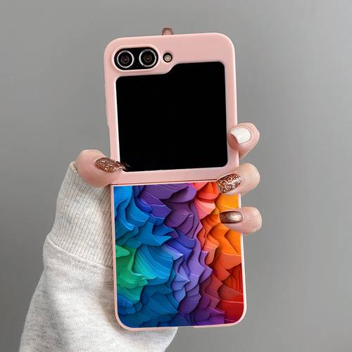 handyhülle - 7355 farbverlauf farbblock hellrosa rosa tpu gemaltes muster für samsung für samsung faltbare handyhülle für samsung galaxy z flip 6, für samsung galaxy z flip 5