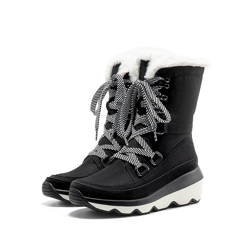 Image of Dream Pairs Women's Mid-calf Winter Boots, Cozy Lace-up Booties For And Outdoor Ease, Women Shoes