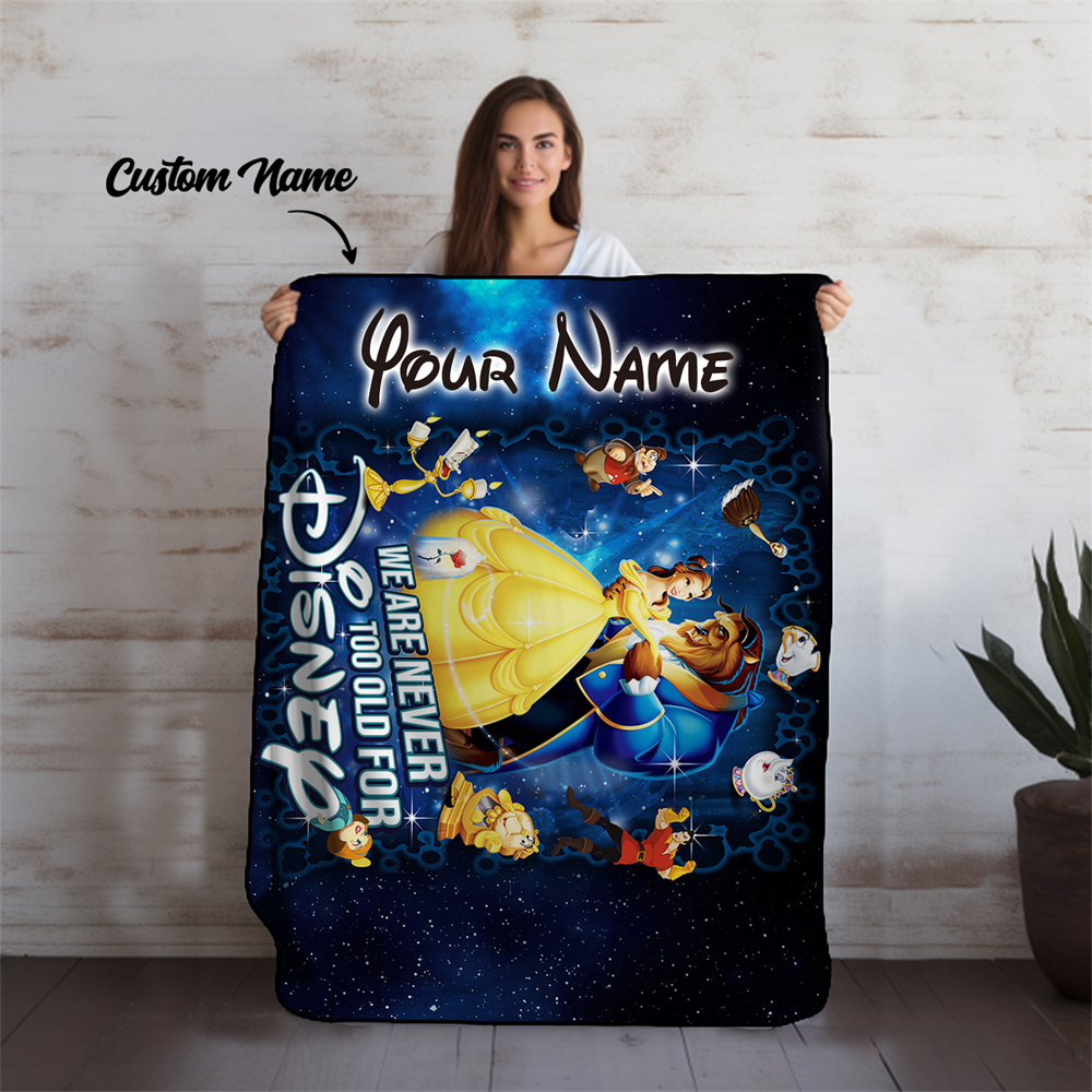 

1pc Customizable Disney And Flannel Fleece Throw Blanket - Soft Warm Cartoon Design, Contemporary Style, Cozy Knitted Cover For Bed, Sofa, Chair - Personalized Name Option