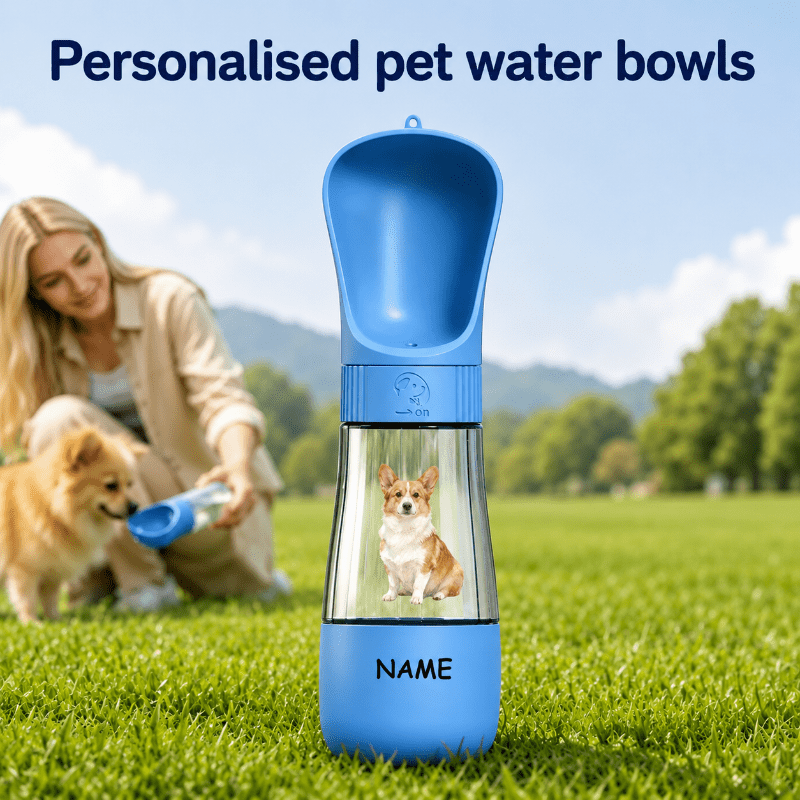 Customizable Portable Pet Water Cup with Custom Images and Names