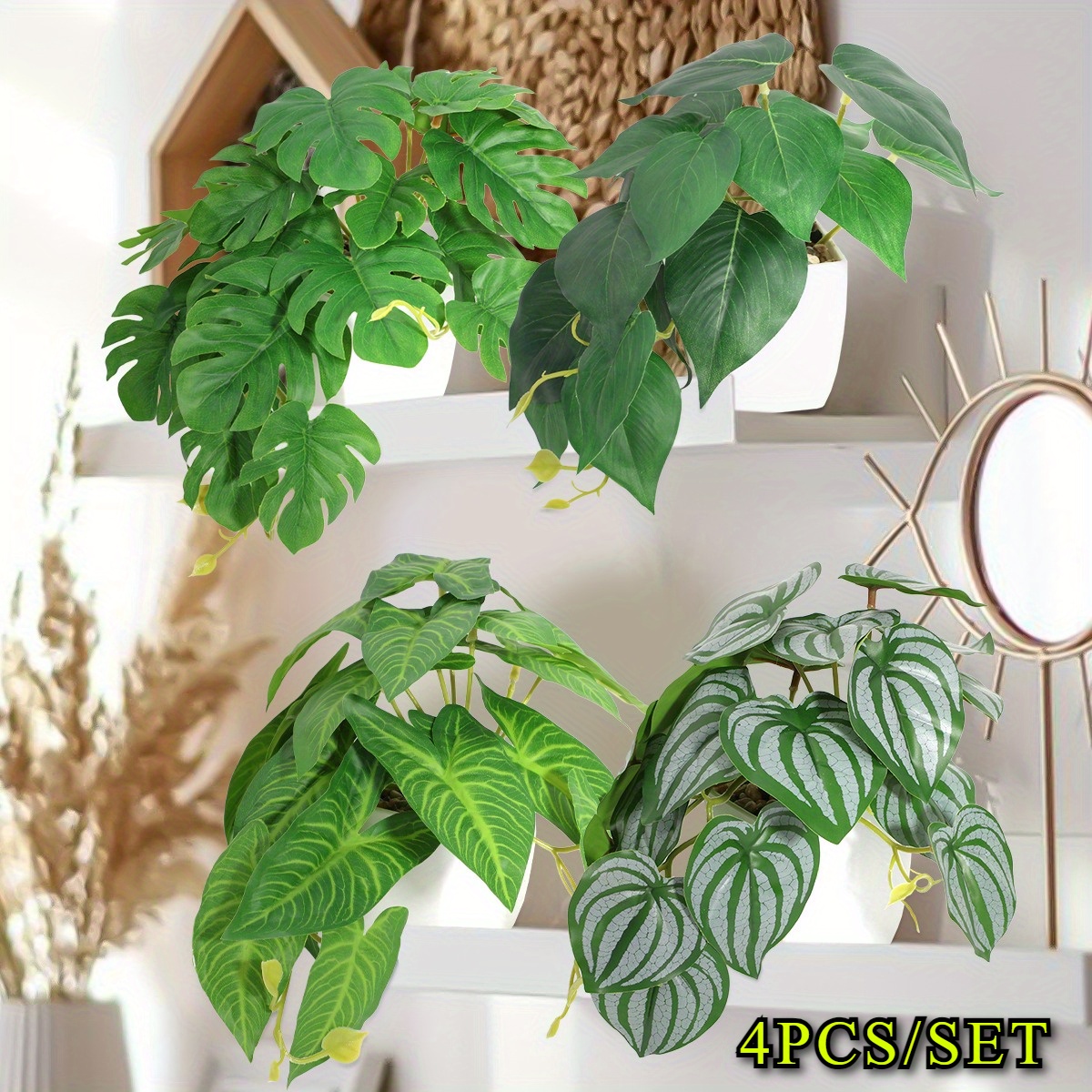 4pcs set small plants artificial mini faux plants - Temu