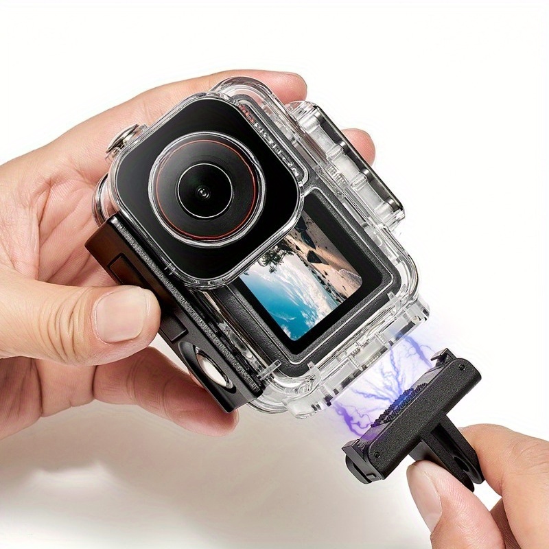 5pro 4 3 protective case high quality shockproof clear transparent hard shell with mounting holes screws for action camera accessories     secure screw mount details 8