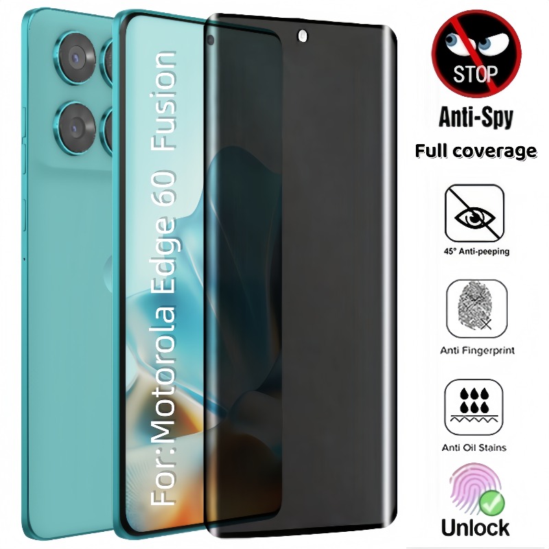 TEMU Privacy Ceramic Screen Protector, Suitable For Moto Edge 60 Pro / Moto Edge 60 Fusion / Moto Edge 60 Ultra. Single Sheet Protector, Supports