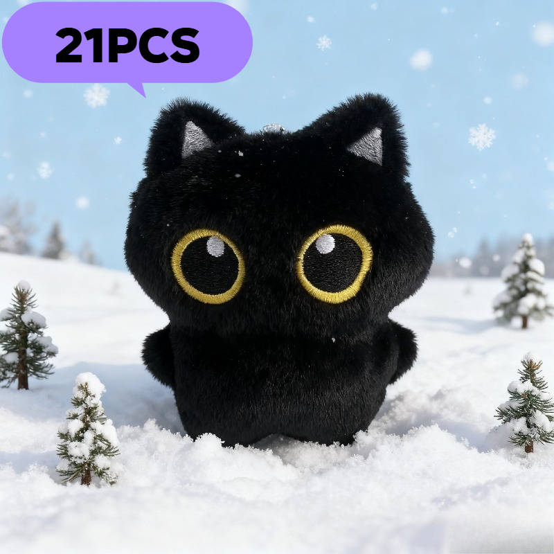TEMU 21 Cute Black Cat Plush Pendants, Cat Plush Toys, Pet Toys, Atmosphere Items And Accessories, Unisex Gifts, Gifts, Gifts