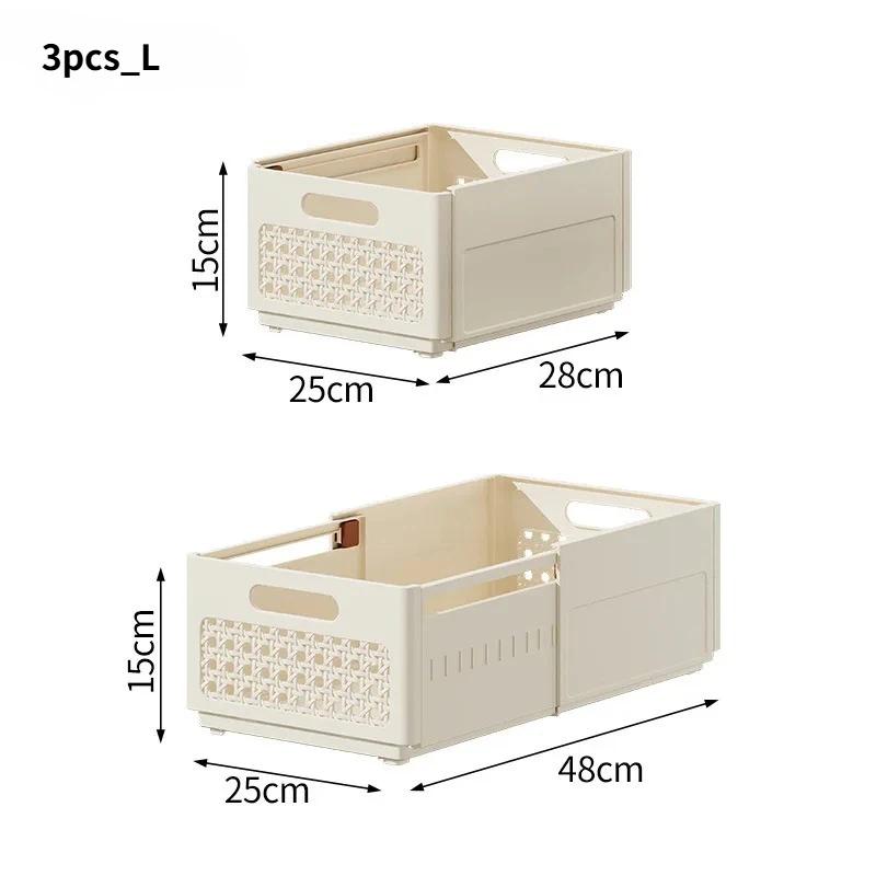 Image of 3pcs Expandable Clothes Storage Box - Layered Wardrobe Organizer, Assembled Storage Organizer For Underwear, Socks & Closet, Mounted Closet Systems