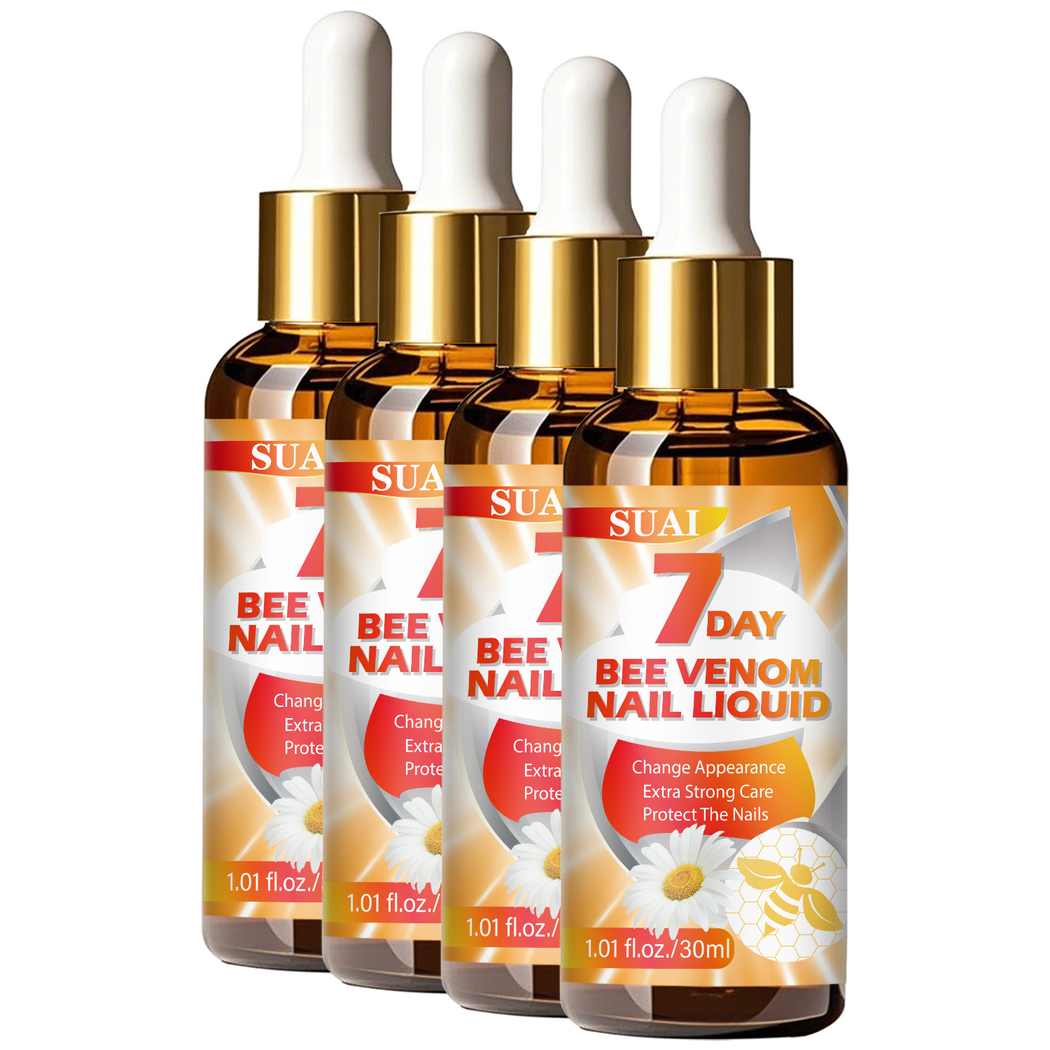 Image of 4pcs X 7- Venom Toenail Care Serum: Nail Care Serum Solution For Toenail Or Fingernail - Strong Care Serum For Control, For Misshapen Nails, Results In Days, Safe For Types