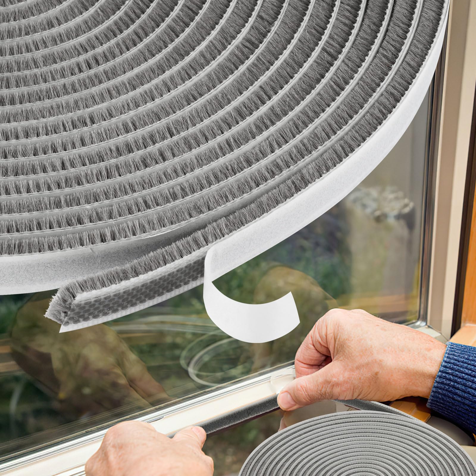 TEMU 2 Rouleaux de Joint d'Étanchéité de Porte de 33 pieds, Bande d'Isolation Autocollante pour Porte, Kit d'Isolation pour Fenêtre