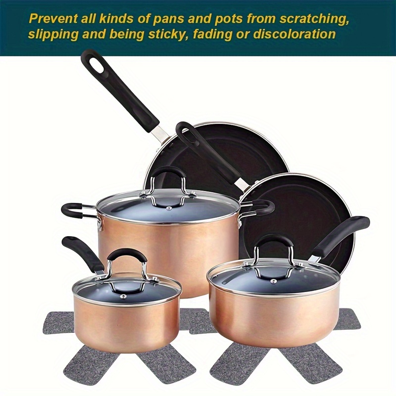 10pcs non stick felt pot pan protectors heat resistant scratch prevention divider pads kitchen cookware surface separator tool no electricity needed details 0