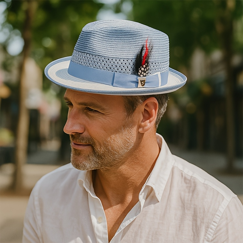 1pc men's hat top hat, men's round top ethnic style hat jewelry