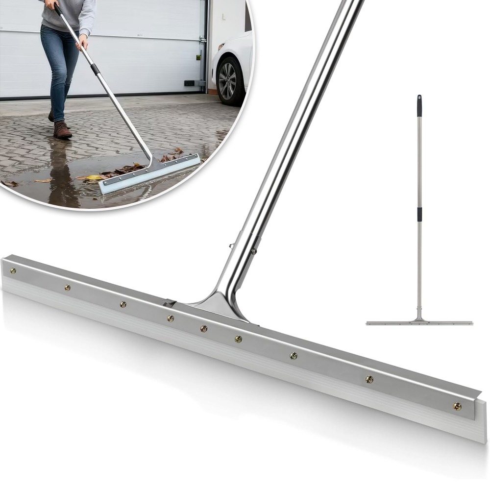 Image of Heavy Duty Squeegee For Concrete Floors And Wet Surfaces, Industrial Blade Water Removal Tool For Garages, , Driveways And Commercial Use, 60 X 130cm
