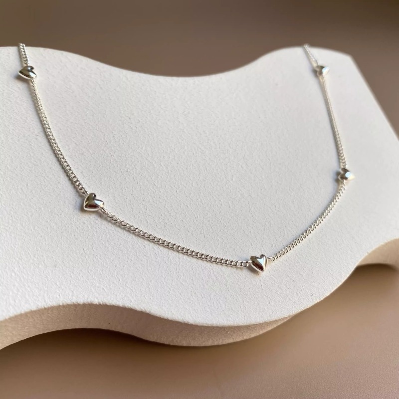 TEMU A Jewelry Made Of Steel, Featuring A Heart-shaped Charm Pendant Necklace, Ideal For Daily Wear And Versatile Stainless Steel Jewelry Accessories