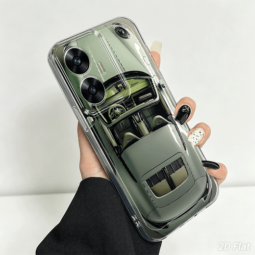phone case 2d flat car pattern phone case suitable for realme 13 12 11 10 9 pro plus c75 c67 c65 c63 c61 c55 c53 c51 c35 c33 c30 c25 c21 c15 c12 new transparent phone case suitable for realme narzo 70 50 30 20 note 50 note 60 cartoon creative prem