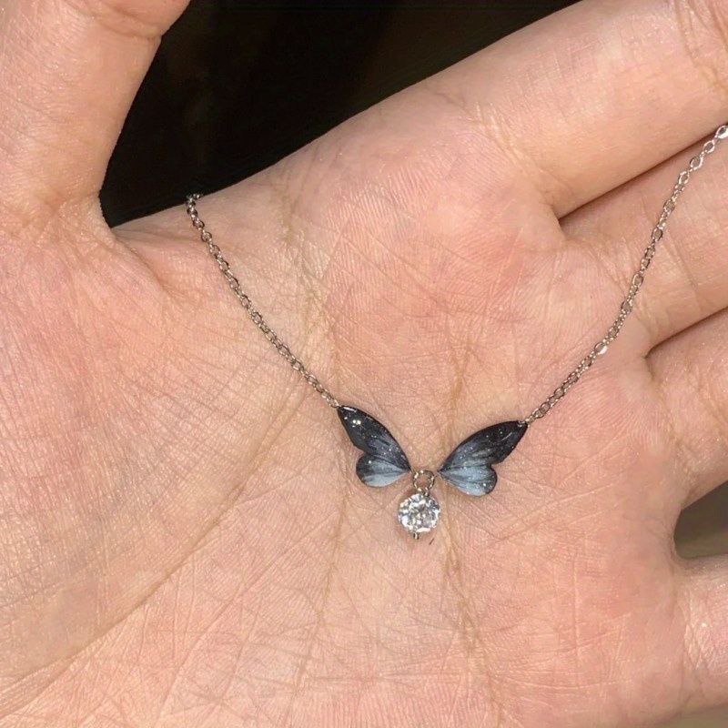 TEMU Collier Super Forêt Papillon , Nouvelle Chaîne de Col Douce Minoritaire Facile à , Collier de Mode de Luxe pour Femme